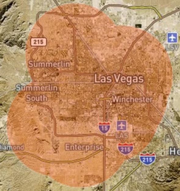 Las Vegas wireless Internet coverage map